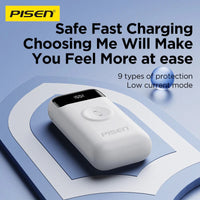 Pisen Flex 22.5W CCC-Certified 10K (10000mAh) Power Bank + Integrated Cable (Lightning + USB-C) + Watch Wireles Charging - White, 2 Years Warranty - Image 3