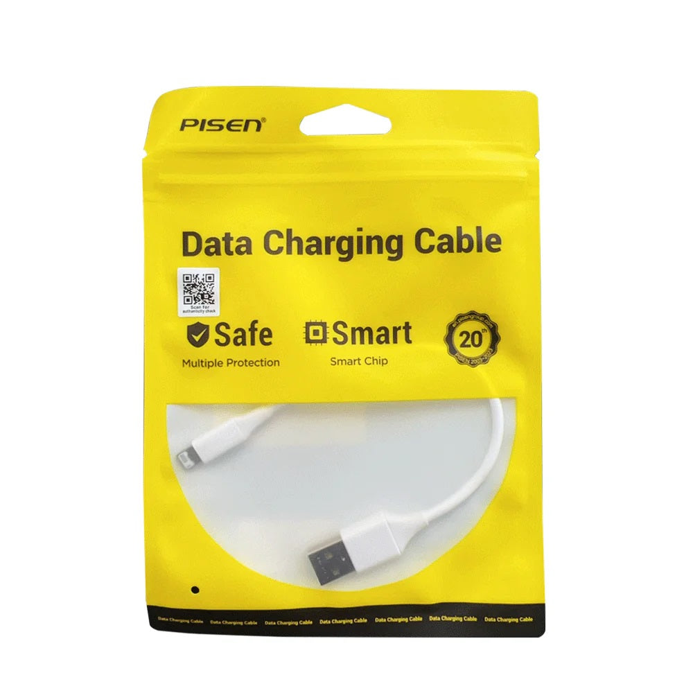 Pisen Mr White Lightning to USB-A Cable (20CM) White - Support Both Fast Charging & Data Cable,Stretch-Resistant, iPhone/iPad/MacBook,2 Years Warranty - Image 4