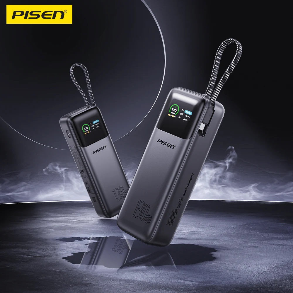 Pisen Bolt 20k mAh 130W Laptop Power Bank - CCC Certified, Fast Charging, Digital Display, 3 Devices, Air Travel Friendly, 2 Years Warranty - Image 2