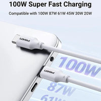 Pisen USB-C to USB-C 100W PD Cable (1M) White - Premium Quality, Fast Charge, 480Mbps, Durable,Samsung Galaxy,Apple iPhone,iPad,MacBook,Google,OPPO - Image 4