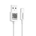 Pisen Lightning to USB-A Cable (3M) White - Fast Charge 2.4A, Stretch-Resistant, Reinforced, Durable,Prevent Winding,Apple iPhone/iPad/MacBook - Image 1