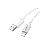 Pisen Mr White Lightning to USB-A Cable (1M) White - Fast Charge 2.4A, Stretch-Resistant, Reinforced, Strong & Durable, Apple iPhone/iPad/MacBook - Image 1