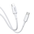 Pisen Mr White Lightning to USB-C PD Fast Charge Cable (1M) White - Support Charge 3A, Stretch-Resistant, Reinforced,Durable,Apple iPhone/iPad/MacBook - Image 1