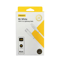 Pisen Mr White Lightning to USB-C PD Fast Charge Cable (1M) White - Support Charge 3A, Stretch-Resistant, Reinforced,Durable,Apple iPhone/iPad/MacBook - Image 2