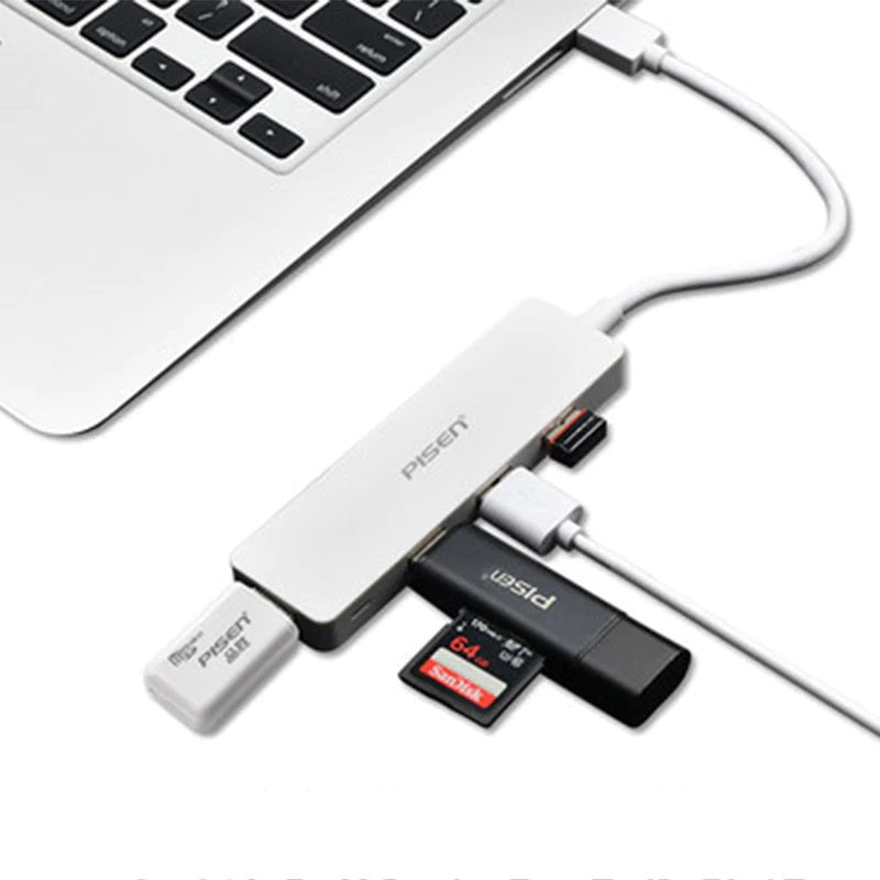 Pisen USB-C to 4xUSB-A 3.0 Charging HUB - TPE Flexible Wire, Light Indicator, Resistant to Pulling and Bending, More Durable, 2 Years Warranty - Image 5