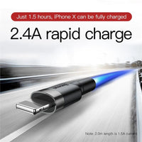 USP BoostUp Lightning to USB-A Cable (3M) Black - Quick Charge & Connect, 2.4A Rapid Charge,Nylon Weaving,Apple iPhone/iPad/MacBook, 5 Years Warranty - Image 2