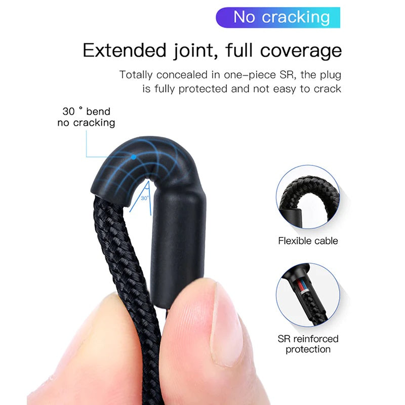 USP BoostUp Braided USB-C to USB-C Cable (1M) Black -3A Fast & Safe Charge,Samsung Galaxy,Apple iPhone,iPad,MacBook,Google,OPPO,Nokia,5 Years Warranty - Image 2