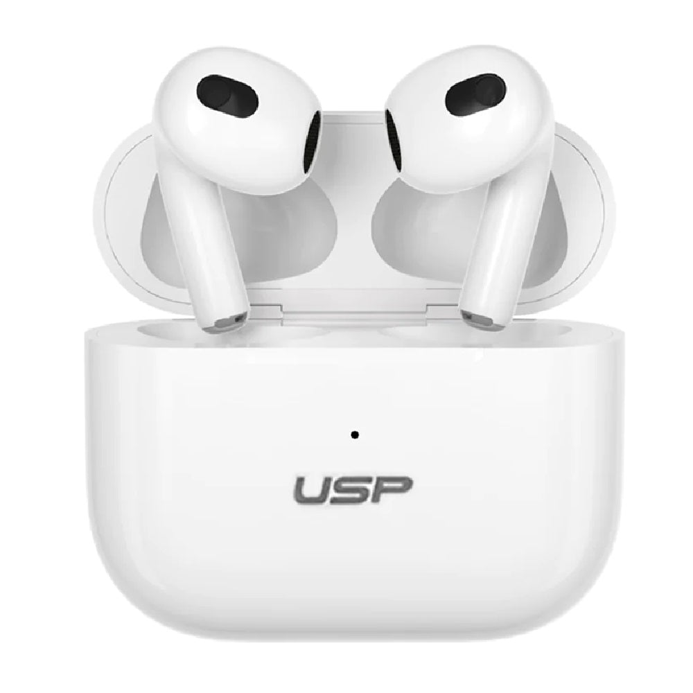 USP True Wireless Buds White BT241 - Smart Touch Controls, Noise Isolation, Ergonomic Fit, Bluetooth v5.0, 240 mAh,2 Years Warranty - Image 2
