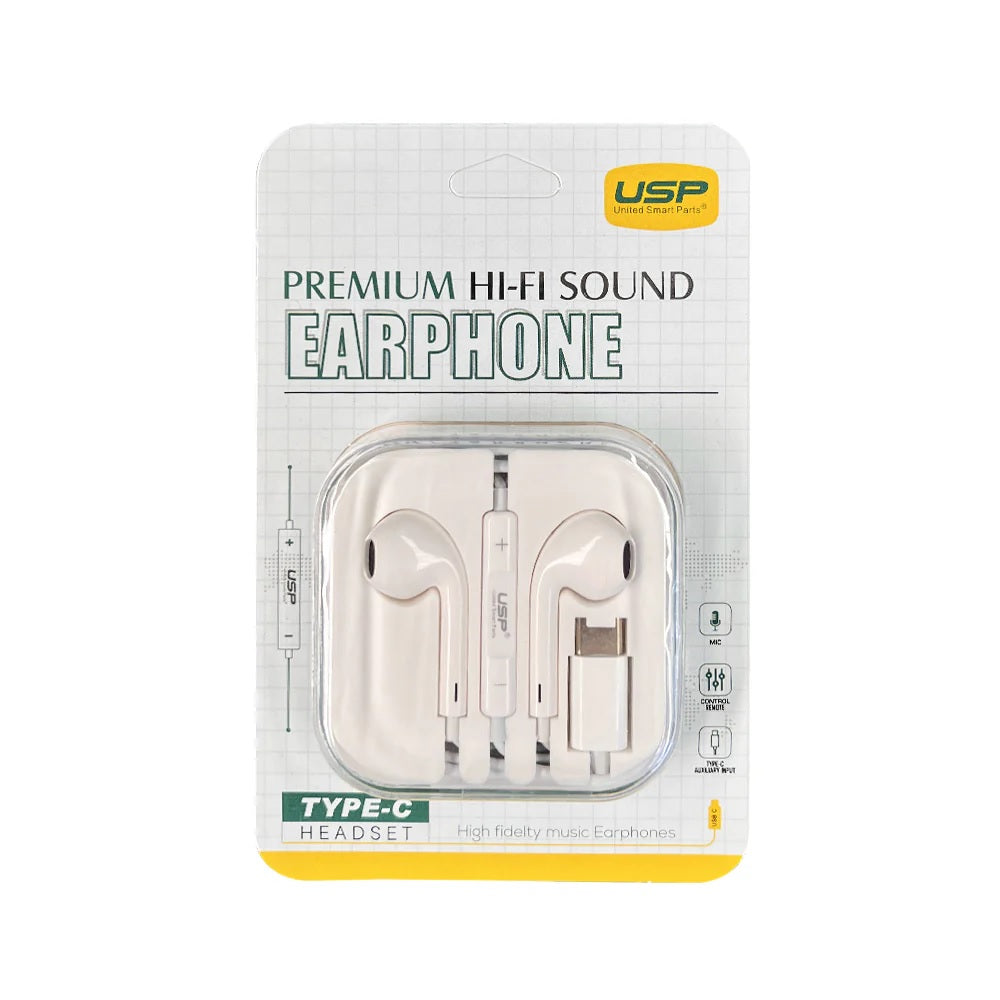 USP Earphones Type-C with Controller Compatible With All Samsung and iPhone 17/16/15 Series (Support Phone Calls), 5 Years Warranty - Image 5