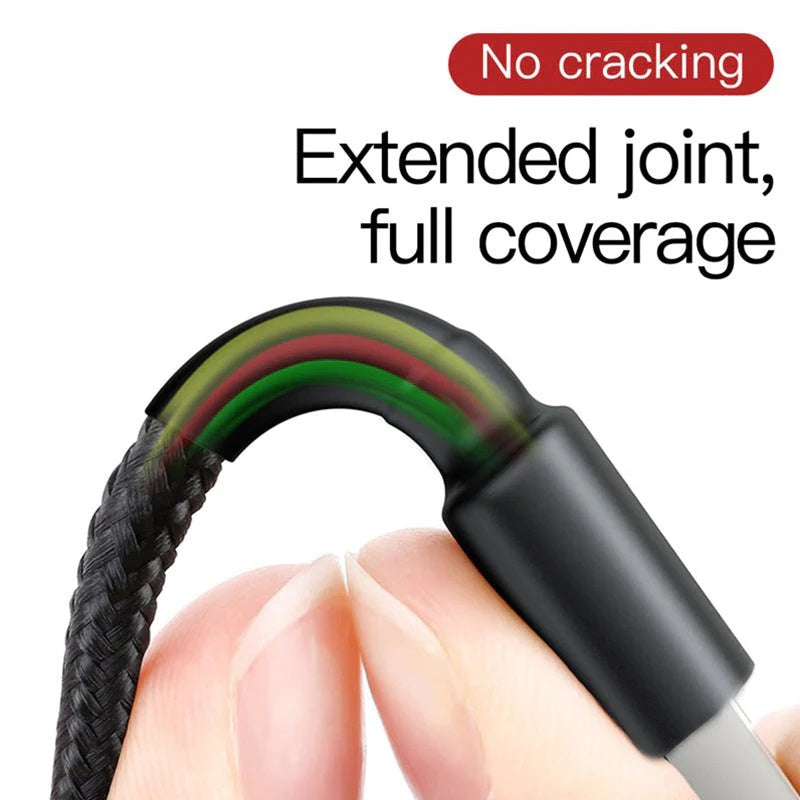 USP BoostUp Braided Lightning to USB-A Cable (2M) Black - Quick Charge & Connect, 2.4A Rapid Charge, Durable, Nylon Weaving, 5 Years Warranty - Image 2