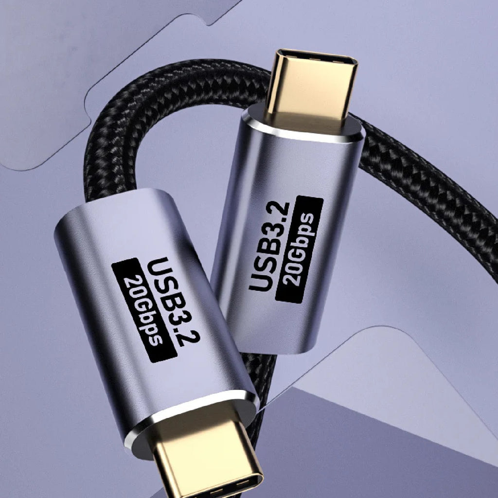 USP BoostUp Cafule Braided USB-C to USB-C (3.2 Gen 2x2) Charge & Video Cable (2M) - Black, 5A/100W PD, 20Gbps, 8K/60Hz, 5 Years Warranty - Image 5