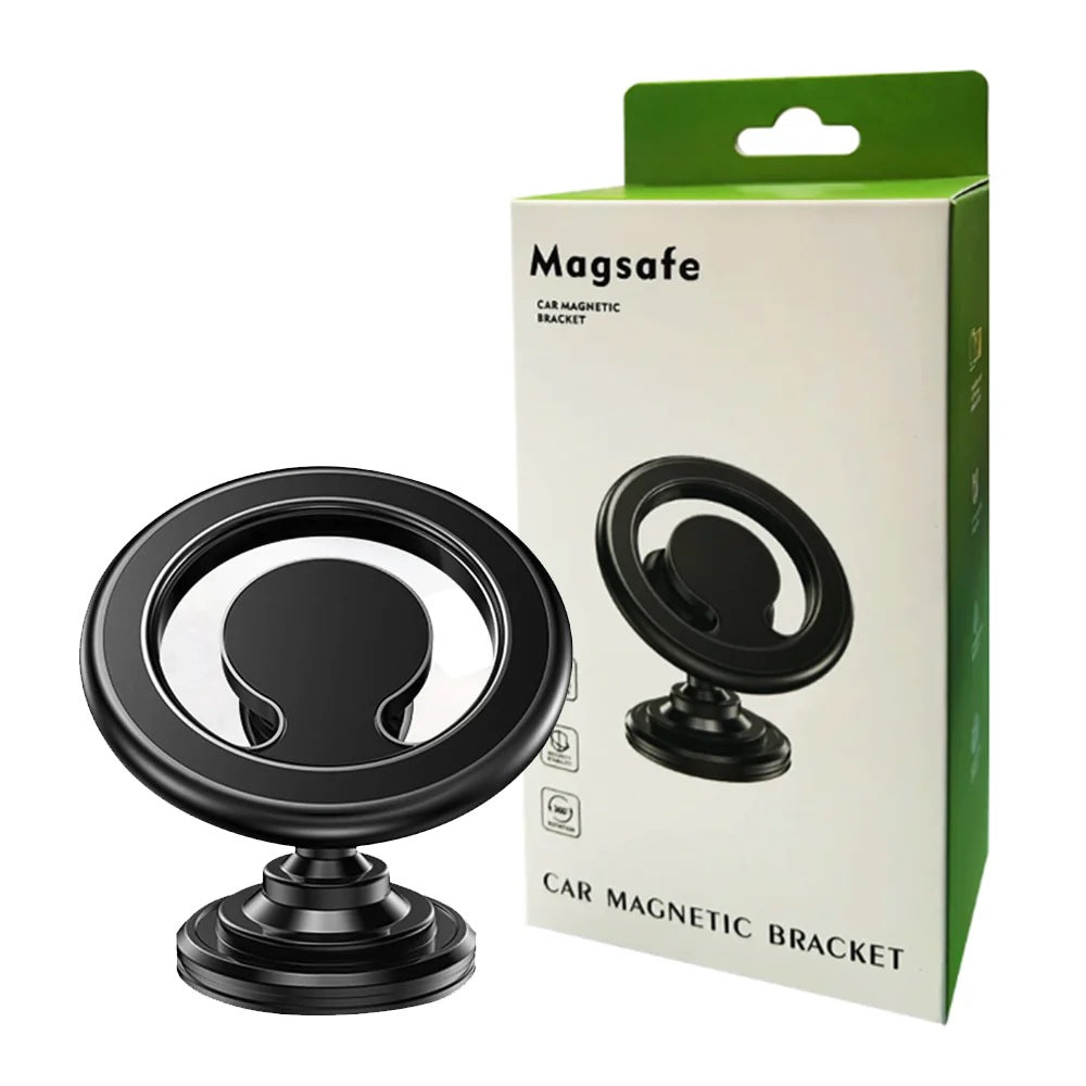 Pisen 2-in-1 Car Air Vent and Dashboard Mount Phone Holder - Black, Magnetic Hook With MagSafe, Easy to install, Apple, 360 Rotation - Image 1