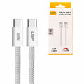 USP BoostUp Braided USB-C to USB-C Cable (0.2M) - White, 3A/60W, 480Mbps, 40K+ Bends, Safe & Fast, Apple iPhone, Samsung Galaxy, 5 Years Warranty - Image 1
