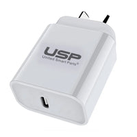 USP 20W USB-C PD Fast Wall Charger - White, Fast Charging, Safety Certified, Universally Compatible, Lightweight and Portable, 5 Years Warranty - Image 2