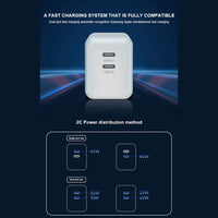 USP 45W Dual Port USB-C PD GaN Fast Wall Charger - White, Charge Two Device Simultaneously,Compact and Lightweight, 5 Years Warranty - Image 4