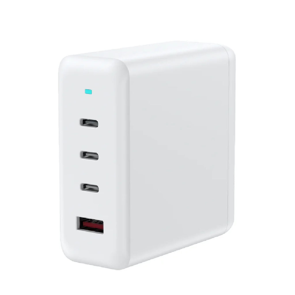 USP 100W Four Ports USB-C PD GaN Wall Charger White - 3x USB-C, 1x USB-A, Efficient, High Quality, Tablet, Laptop, iPhone, 5 Years Warranty - Image 2