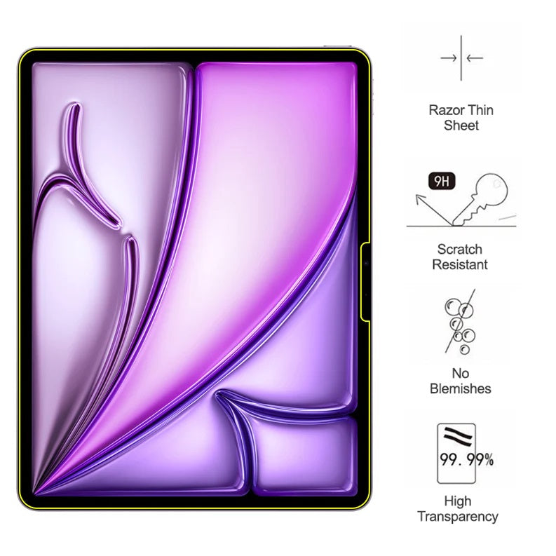 USP Apple iPad Air (13") (M4/M3/M2) (8th/7th/6th Gen) 2.5D Tempered Glass Screen Protector Clear - 9H Hardness, Scratch-proof,5 Years Warranty - Image 4
