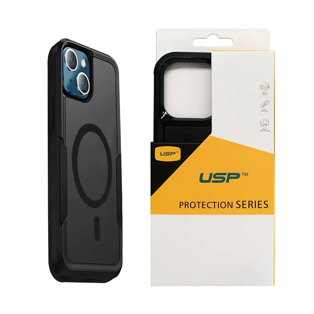 USP Apple iPhone 16 (6.1') Armor Light Case with MagSafe Black - Built-in magnets, Drop Protection, Raised Edges, 5 Years Warranty - Image 1