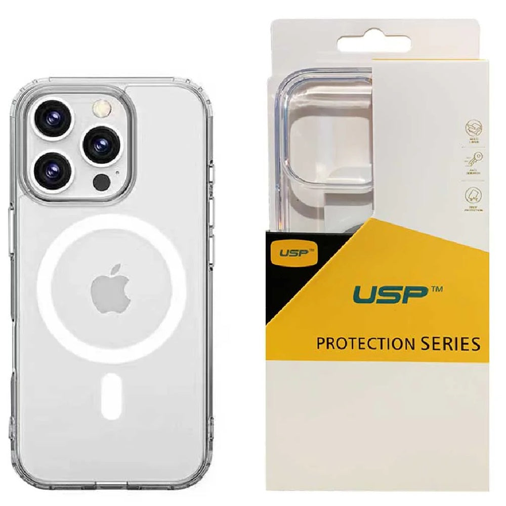 USP Apple iPhone 16 Pro Max (6.9") Clear Rock Shockproof Case with MagSafe - Ultra-thin, Lightweight, Non-slip, Crystal Clear, 10 Years Warranty - Image 1