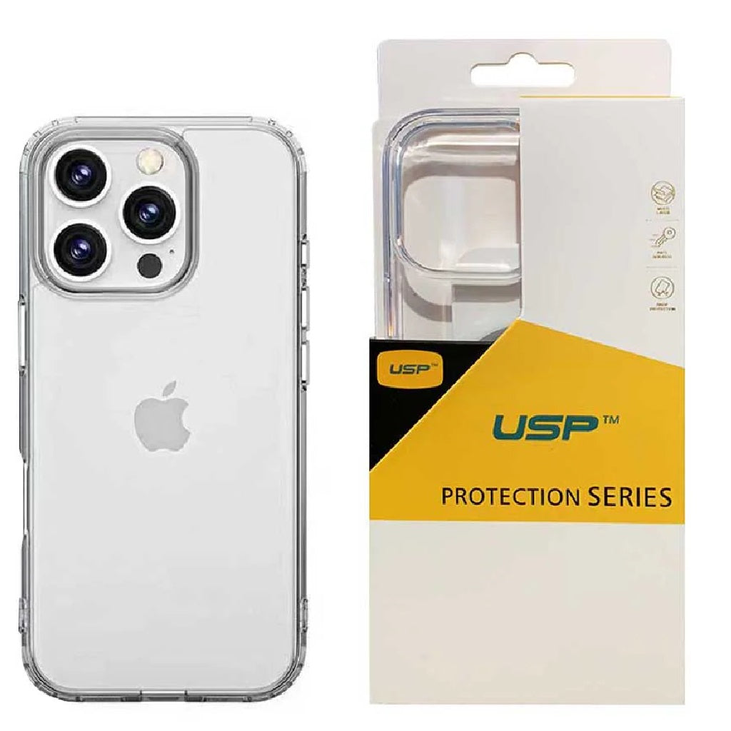 USP Apple iPhone 16 Pro (6.3") Clear Rock Shockproof Case -  Ultra-thin, Lightweight, Non-slip, Crystal Clear,Strong & Durable,  5 Years Warranty - Image 1