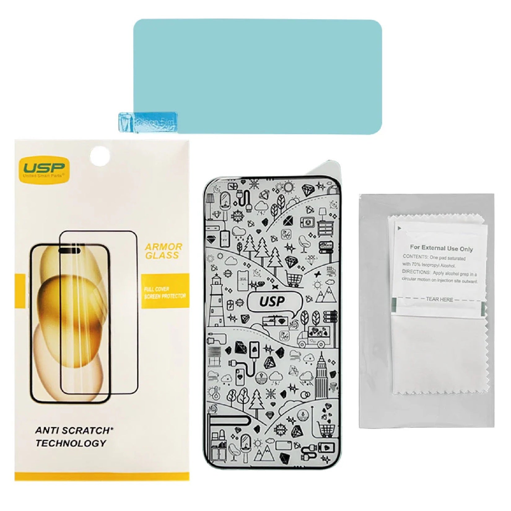 USP Apple iPhone 17 Pro / iPhone 17 / iPhone 16 Pro (6.3") Armor Glass Full Cover Screen Protector - Impact-Resistant,5 Years Warranty - Image 3