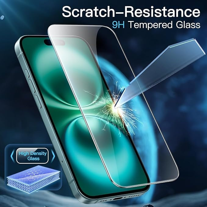 USP Apple iPhone 17 Pro / iPhone 17 / iPhone 16 Pro (6.3") Armor Glass Full Cover Tempered Glass Screen Protector - 9H Hardness,5 Years Warranty - Image 4
