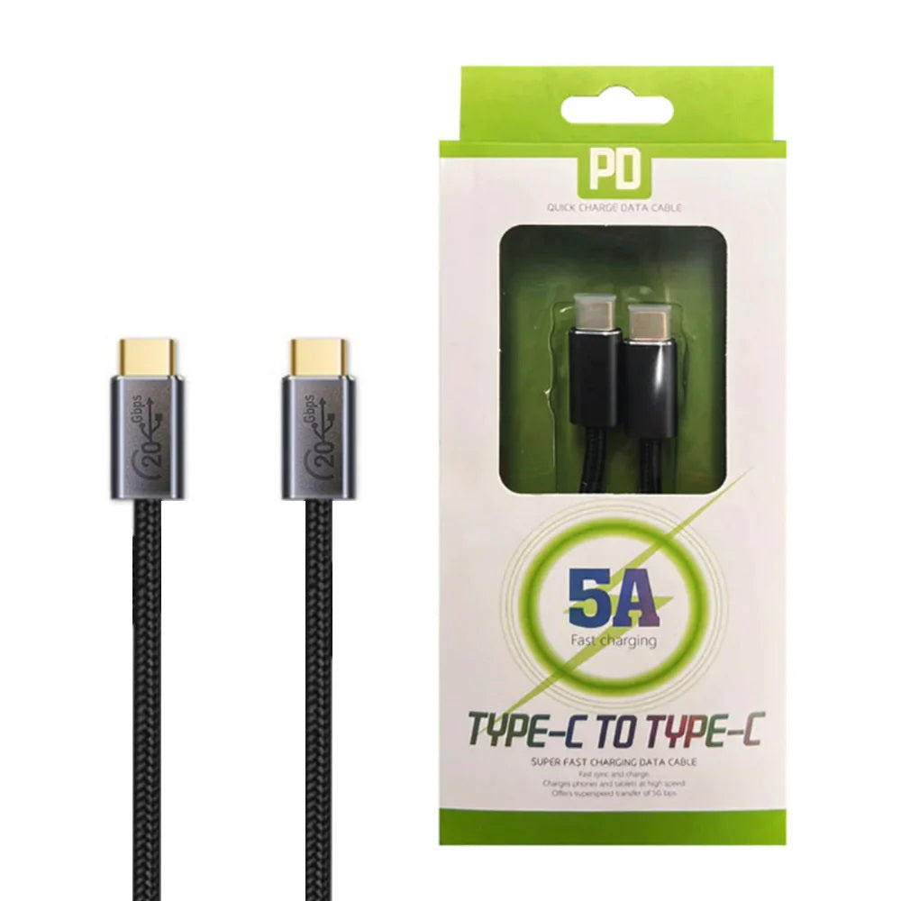 USP BoostUp Cafule Braided USB-C to USB-C (3.2 Gen2) Charge & Video Cable (1.5M) -Black,5A/100W PD,20Gbps,8K/60Hz,USB-C Compatibility,5 Years Warranty - Image 2