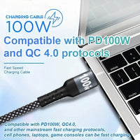 USP Braided 2-in-1 USB-C to Lighting (27W) + USB-C (100W) Super Fast Charging Cable (1.2M) Black - High Speed Charging, 5 Years Warranty - Image 2