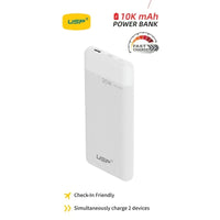 USP 10K mAh Power Bank White - 20W Fast Charge, 1x USB-C, 1x USB-A, Built-in Electricity Indicator Light, Fire-Resistant, 2 Years Warranty - Image 1