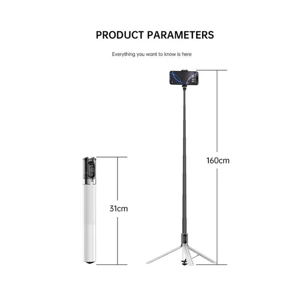 USP 2-in-1 Selfie Stick & Tripod - Stable & Durable, Easy to use, Portable, Lightweight & Foldable, Wide Compatibility, 5 Years Warranty