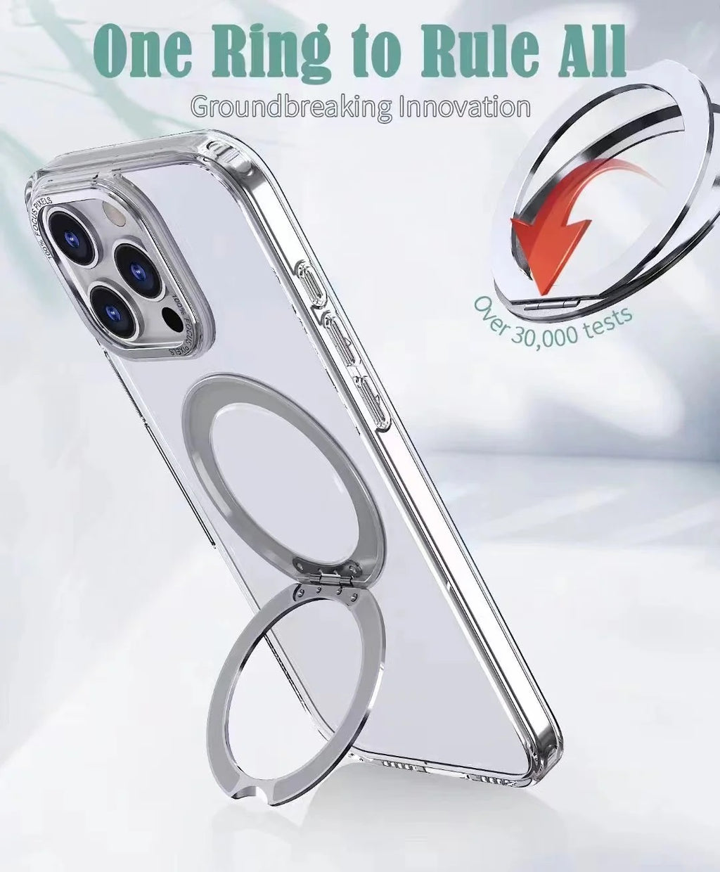 USP Apple iPhone 17 (6.3") Clear Case with MagSafe - 360° Rotatable Ring-Stand,Scratch Resistant,Shockproof,5 Years Warranty - Image 3
