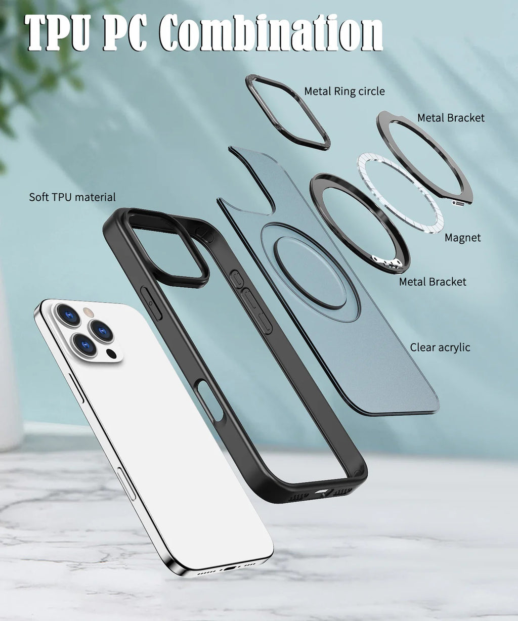 USP Apple iPhone 17 Pro (6.3") ShockProof Case with MagSafe Black - 360° Rotatable Ring-Stand, Scratch Resistant, Robust Protection, 5 Years Warranty - Image 4