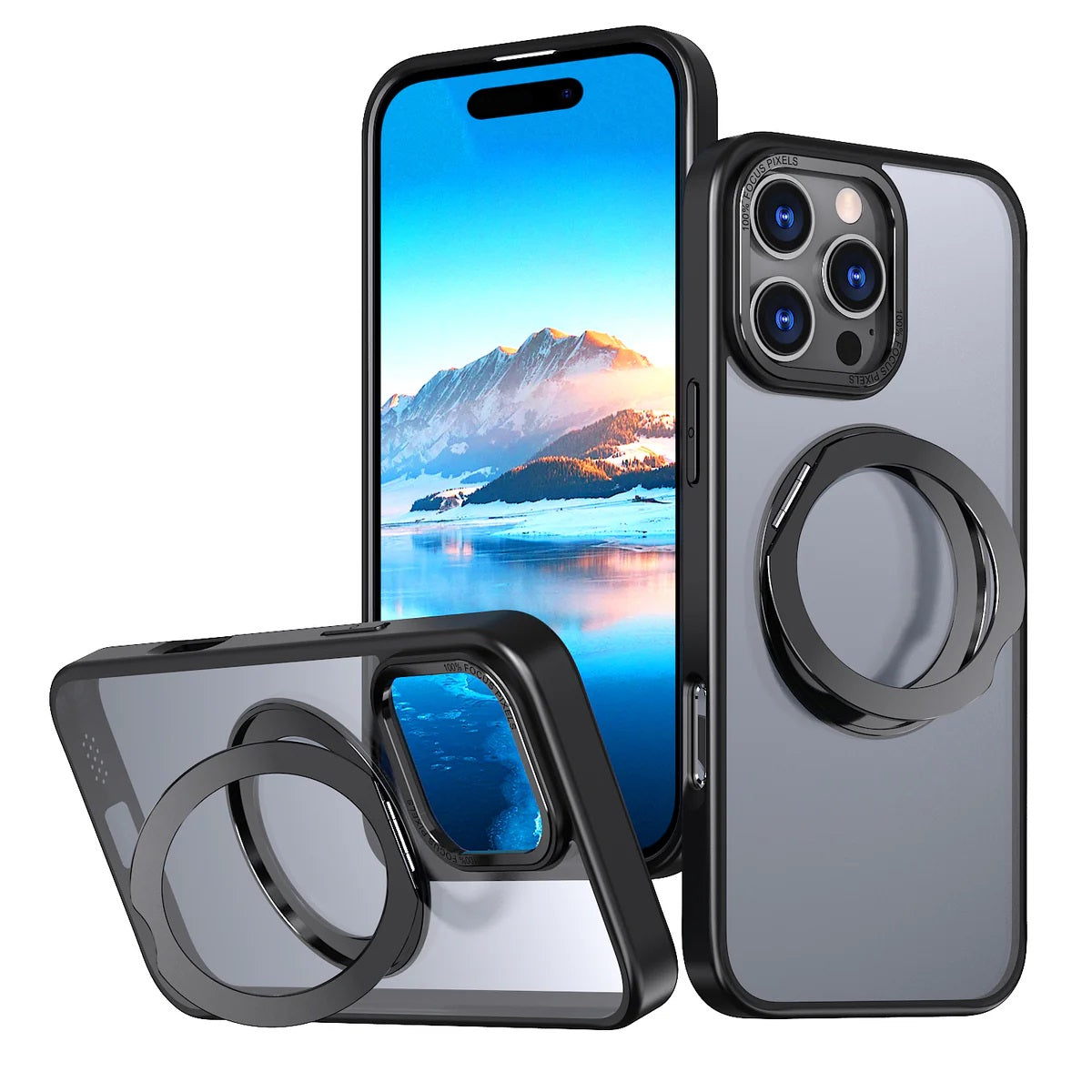 USP Apple iPhone Air (6.5") ShockProof Case with MagSafe Black - 360° Rotatable Ring-Stand, Scratch Resistant, Robust Protection,5 Years Warranty - Image 2