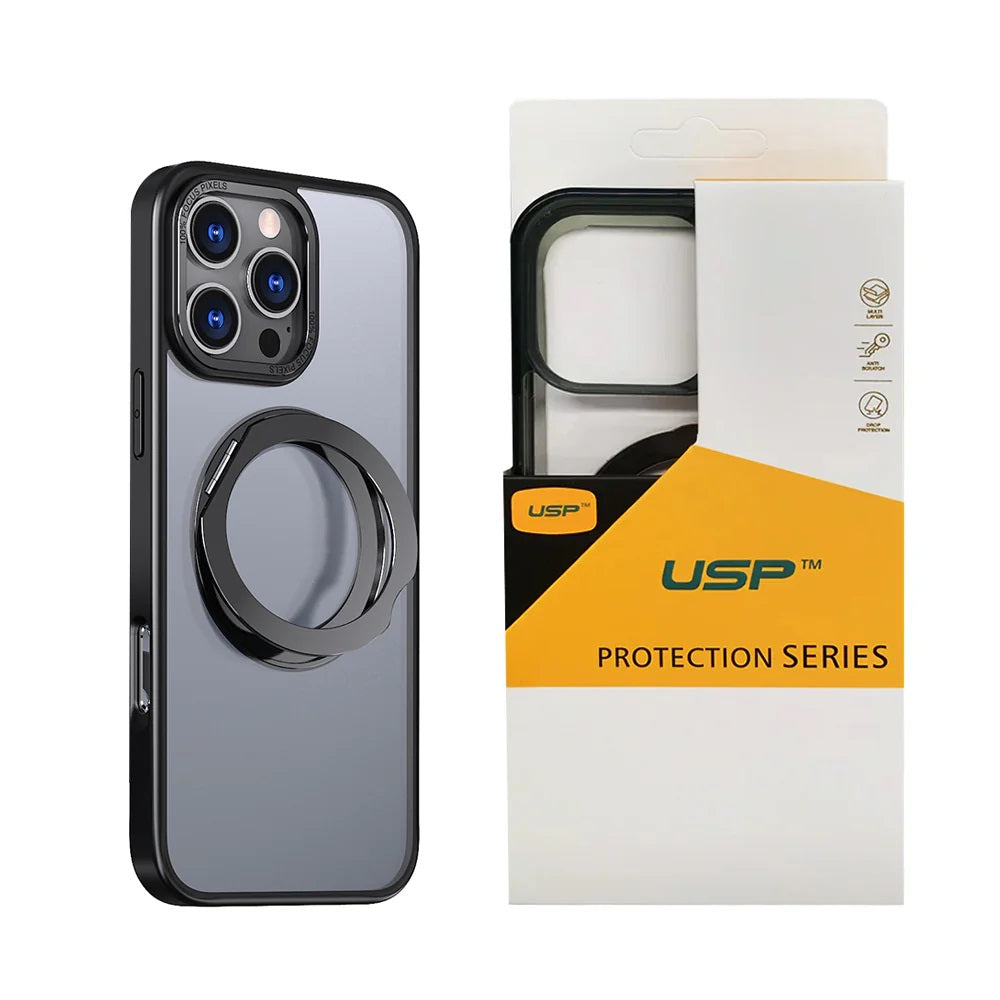 USP Apple iPhone Air (6.5") ShockProof Case with MagSafe Black - 360° Rotatable Ring-Stand, Scratch Resistant, Robust Protection,5 Years Warranty - Image 1