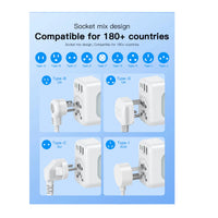 USP Australian Inbound Travel Adapter 2 USB-A + 2 USB-C + AC Socket, Portable device, 4 Universal Sockets, SAA Certification, 5 Years Warranty - Image 2