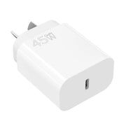 USP 45W GaN Single USB-C PD Power Adapter - White, Compact Design, Smart and Reliable, Built-in Safety Protection, 5 Years Warranty - Image 2