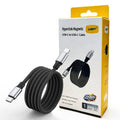 USP Braided HyperLink USB-C to USB-C (1M) Magnetic Cable - Black, Charge & Connect,Digital Display,140W PD, 5 Years Warranty - Image 1