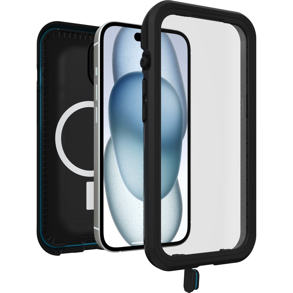 OtterBox Fre MagSafe Apple iPhone 15 (6.1") Case Black -(77-93438),DROP+ 5X Military Standard,2M WaterProof,Built-In Screen Protector,7 Years Warranty - Image 3