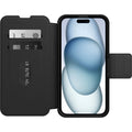 OtterBox Strada MagSafe Apple iPhone 15 Plus (6.7") Case Shadow (Black) - (77-93564), DROP+ 3X Military Standard,Leather Folio Cover,7 Years Warranty - Image 1