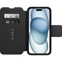 OtterBox Strada MagSafe Apple iPhone 15 Plus (6.7") Case Shadow (Black) - (77-93564), DROP+ 3X Military Standard,Leather Folio Cover,7 Years Warranty - Image 1