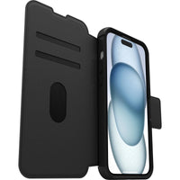 OtterBox Strada MagSafe Apple iPhone 15 Plus (6.7") Case Shadow (Black) - (77-93564), DROP+ 3X Military Standard,Leather Folio Cover,7 Years Warranty - Image 2