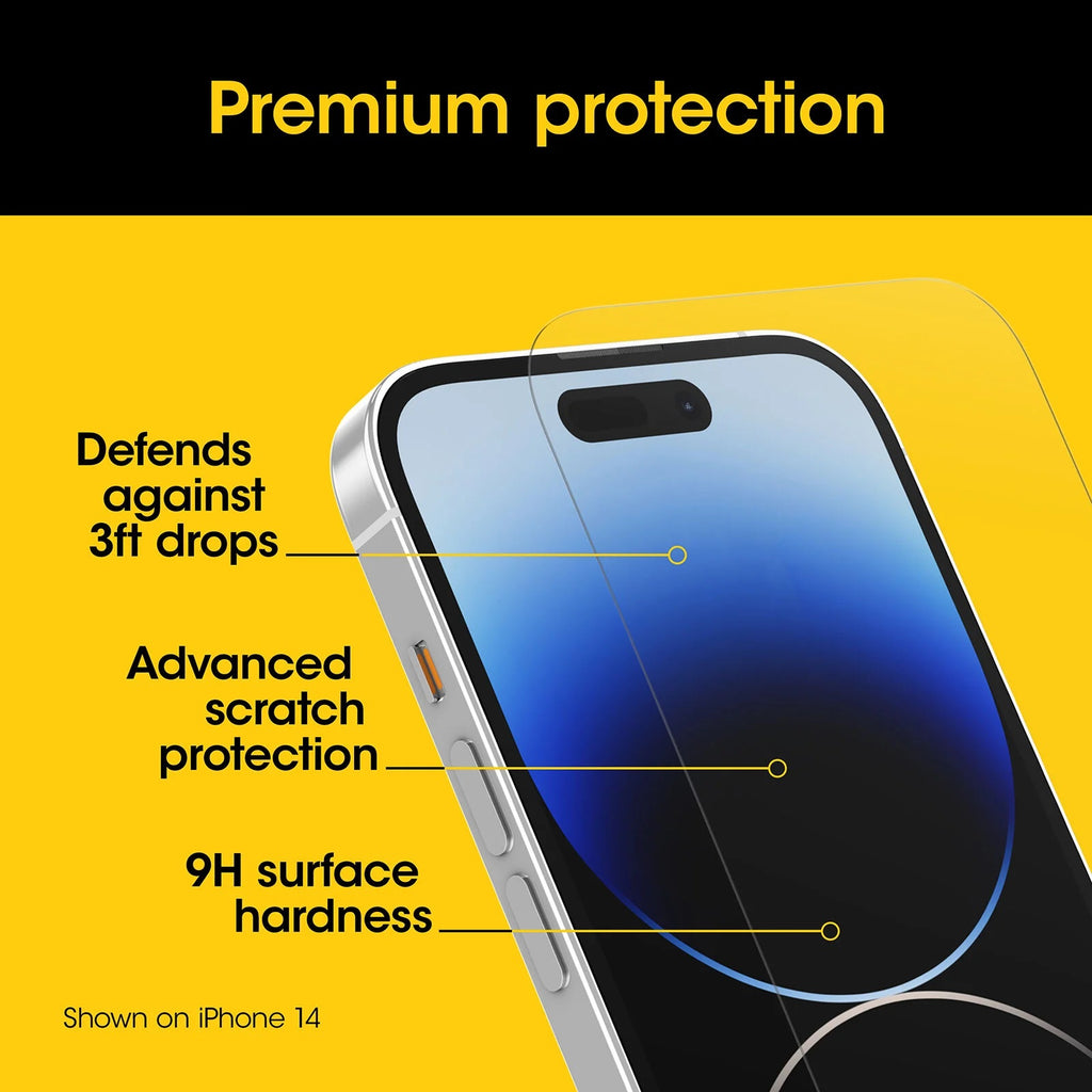 OtterBox Premium Glass Antimicrobial Apple iPhone 15 Pro Max (6.7") Screen Protector Clear - (77-93960), DROP+ 3ft Protection,2 Years Warranty - Image 4