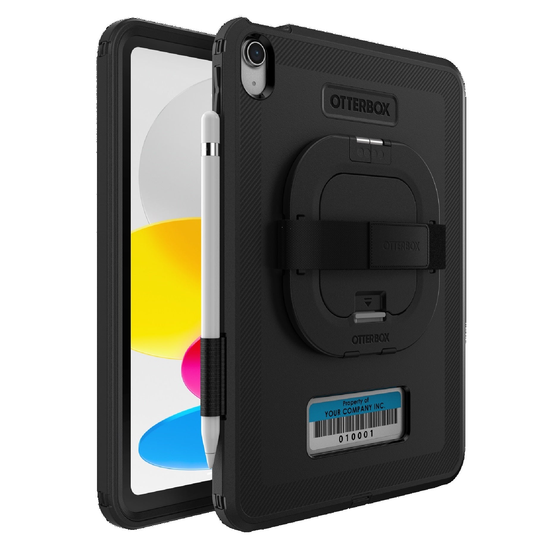 OtterBox Rugged Defender Apple iPad (11") (A16) (11th Gen) / iPad (10.9") (10th Gen) Kickstand & Handstrap Case -Black -No Retail Packaging-(77-95020) - Image 5