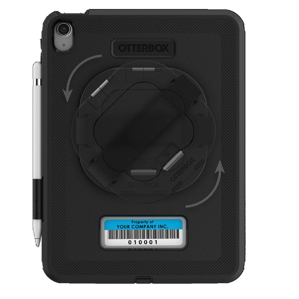 OtterBox Rugged Defender Apple iPad (11") (A16) (11th Gen) / iPad (10.9") (10th Gen) Kickstand & Handstrap Case -Black -No Retail Packaging-(77-95020) - Image 2