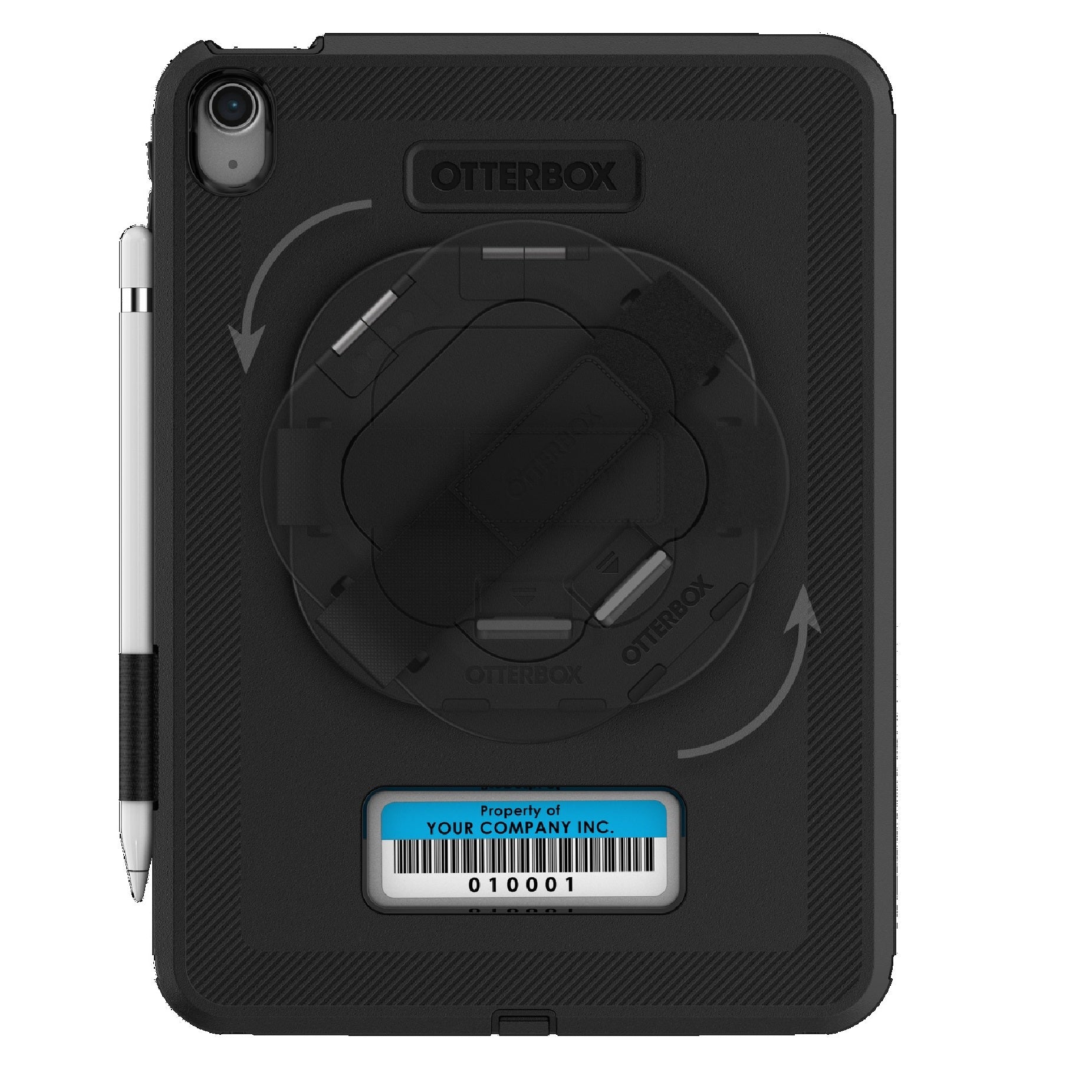 OtterBox Rugged Defender Apple iPad (11") (A16) (11th Gen) / iPad (10.9") (10th Gen) Kickstand & Handstrap Case -Black -No Retail Packaging-(77-95020) - Image 2