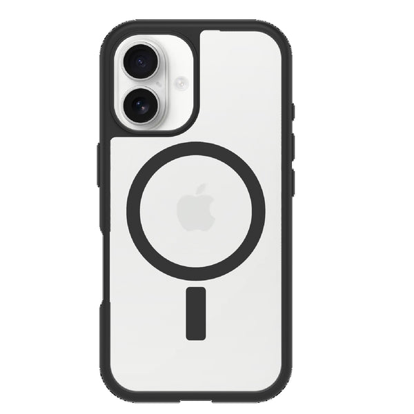 OtterBox React MagSafe Apple iPhone 16 Plus (6.7") Case Clear/Black-(77-96235),DROP+ Military Standard,Hard Case with Soft Grip Edges,7 Years Warranty