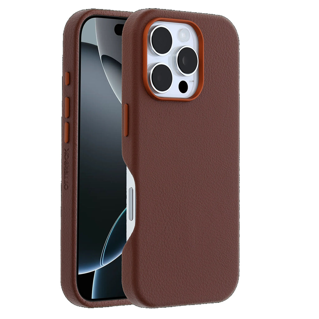 OtterBox Symmetry MagSafe Cactus Leather Apple iPhone 16 Pro Max (6.9") Case Brown - (77-96337),DROP+ 3X Military Standard, 7 Years Warranty - Image 1