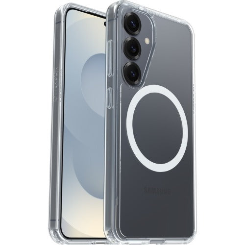OtterBox Symmetry Clear Magnets Samsung Galaxy S25 5G (6.2") Case Clear - (77-97403), DROP+ 3X Military Standard, Raised Edges, 7 Years Warranty - Image 1