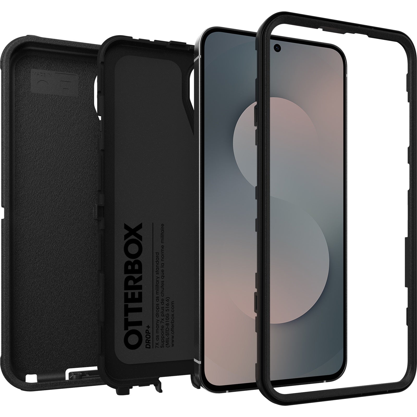 OtterBox Defender Pro Samsung Galaxy S25 FE 5G (6.7") Case Black -No Retail Packaging- (77-99250), DROP+ 7X Military Standard, 7 Years Warranty - Image 3