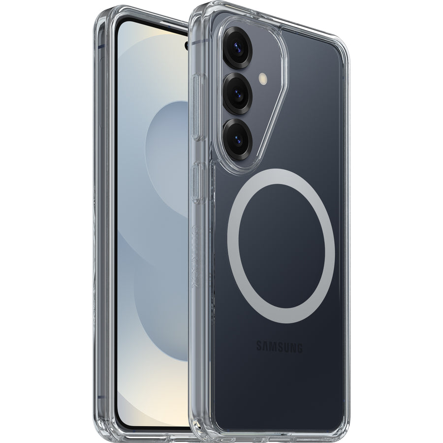OtterBox Symmetry Clear Magnets Samsung Galaxy S26 5G (6.3") Case Clear - (77-99970), DROP+ 3X Military Standard, Raised Edges, 7 Years Warranty